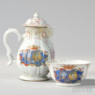 Appraisal: Two Pieces of Armorial Export Porcelain China th century a