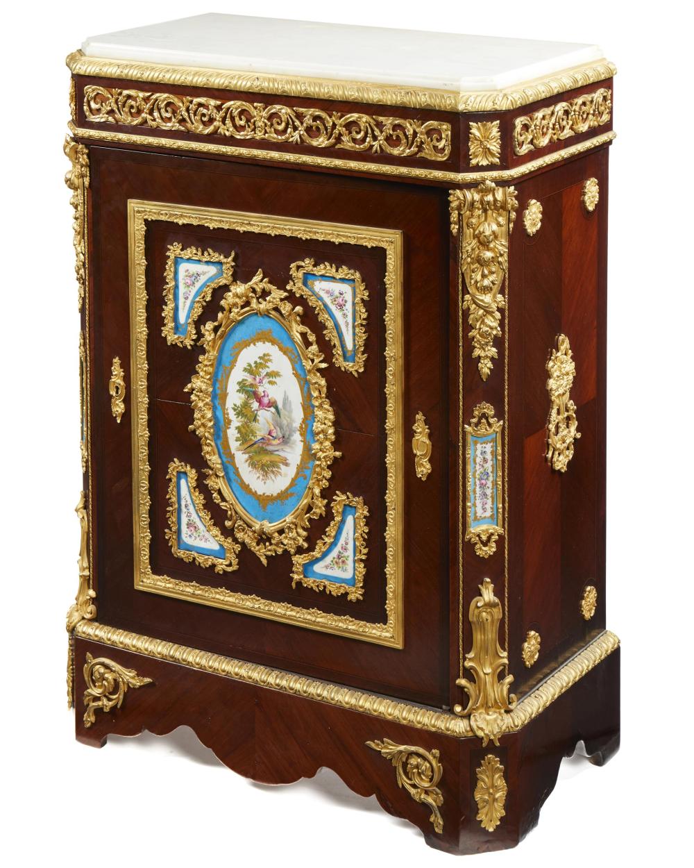 Appraisal: A French marble top cabinet Late- th early- th Century