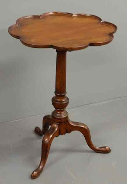 Appraisal: Queen Anne style mahogany candlestand with a shaped top h