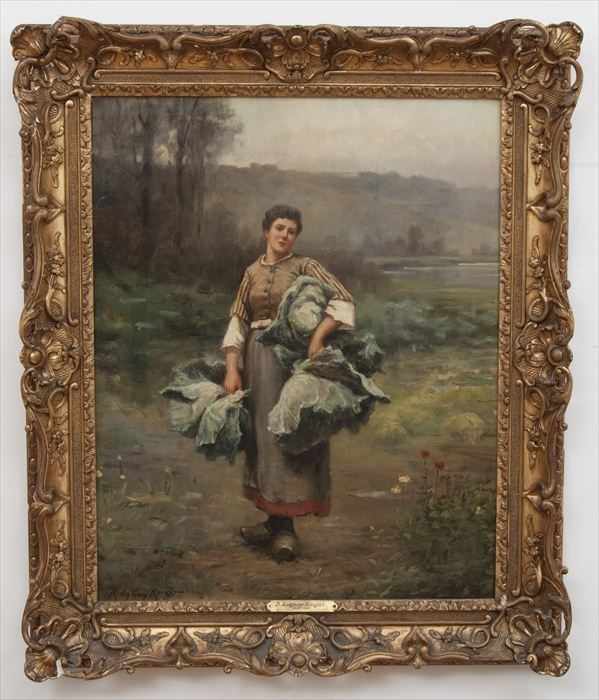 Appraisal: DANIEL RIDGWAY KNIGHT - ELISE Oil on canvas x in