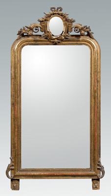 Appraisal: Louis XVI style gilt wood pier mirror gilt wood and