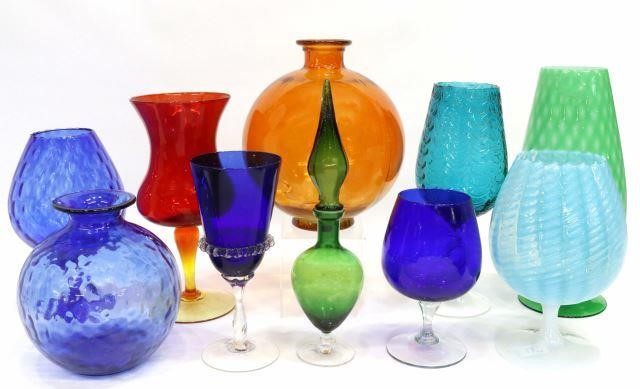 Appraisal: lot of Italian mid-century modern art glass vases c s-