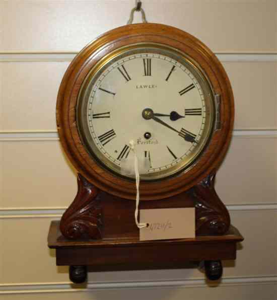 Appraisal: A William IV mahogany wall timepiece with painted Roman dial