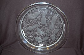 Appraisal: SIGNED LALIQUE PEACOCK PLATE