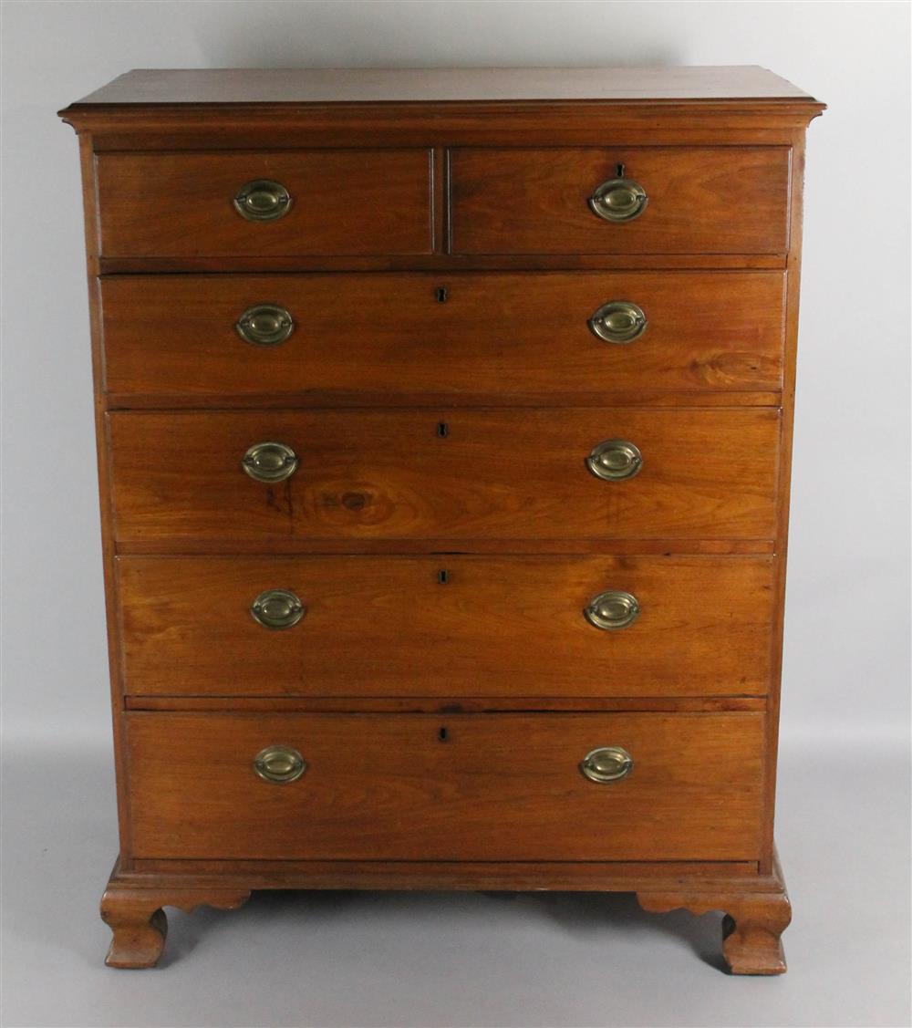 Appraisal: PENNSYLVANIA WALNUT TALL CHEST ca having a rectangular top with