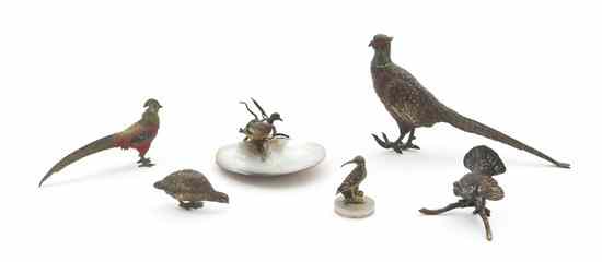 Appraisal: Six Austrian Cold Painted Bronze Animalier Figures comprising various game