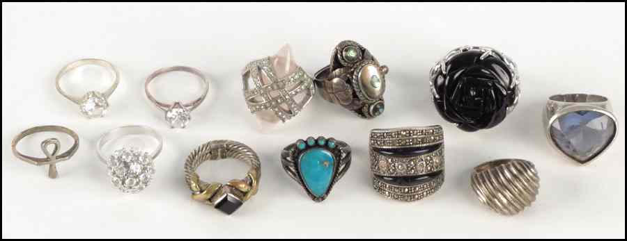 Appraisal: GROUP OF STERLING SILVER RINGS Condition No Specific Condition Recorded