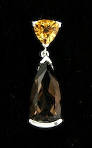 Appraisal: A Handsome Ladies' Pendant with Faceted Stones A sterling silver