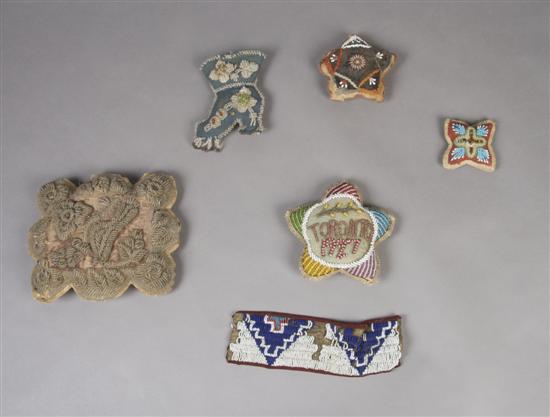 Appraisal: A Group of Six Native American Beaded Items Length of