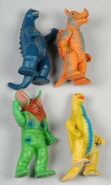 Appraisal: Lot of Vintage Bullmark Kaiju Vinyl Figures Description Includes four