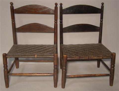 Appraisal: PAIR OF AMERICAN SHAKER STYLE WOVEN SEAT CHAIRS