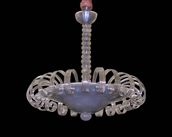 Appraisal: A Murano glass chandelier circa L amp I Bucella The