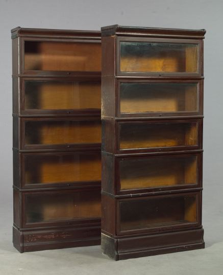 Appraisal: American Late Victorian Five-High Stacking Oak Bookcase ca refinished at