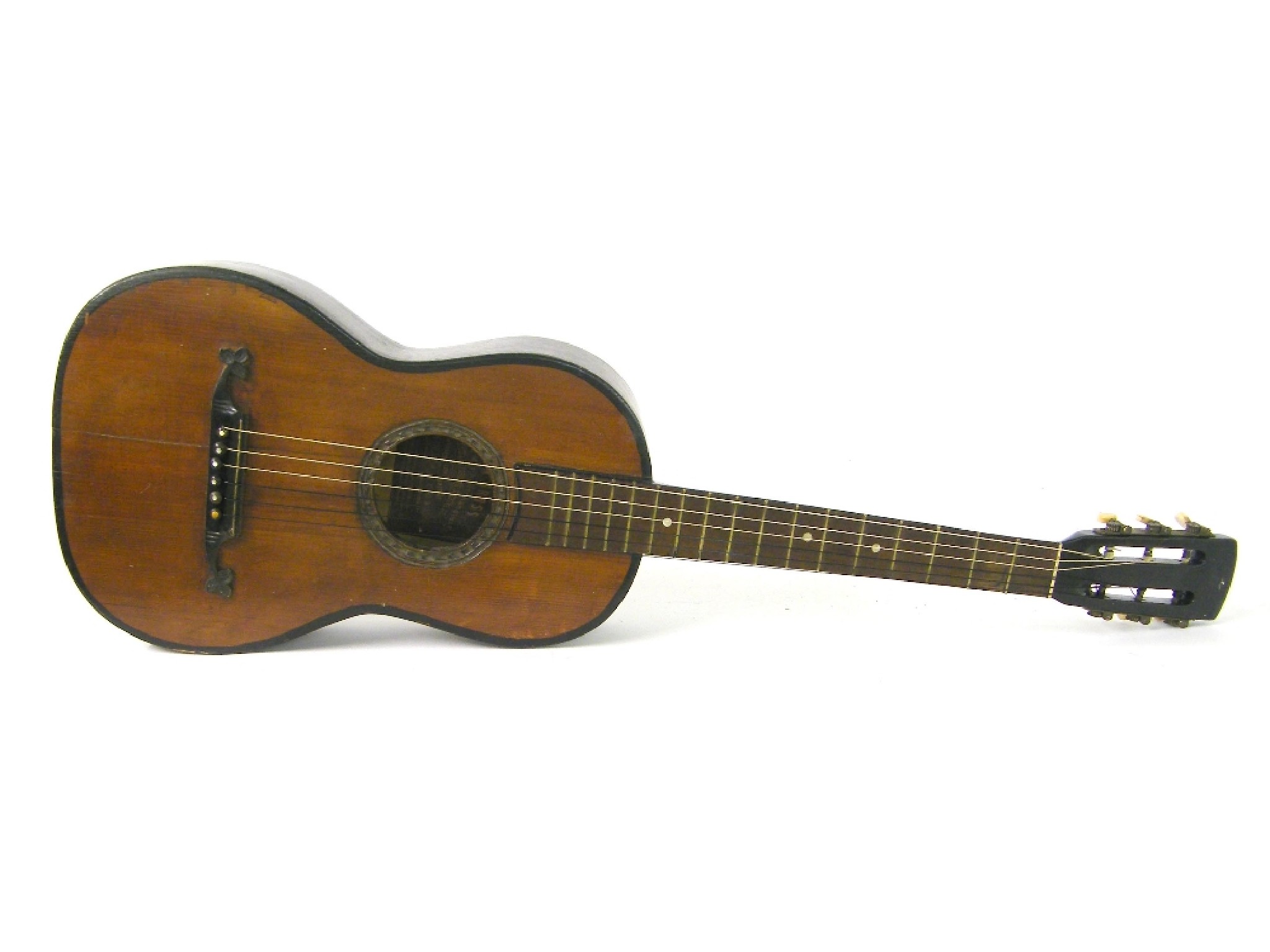 Appraisal: Interesting late th century small bodied guitar with large blind