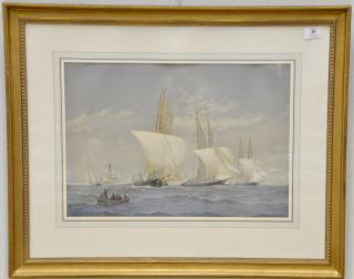 Appraisal: Pair of Fred S Cozzens colored printed lithograph Sandy Hook