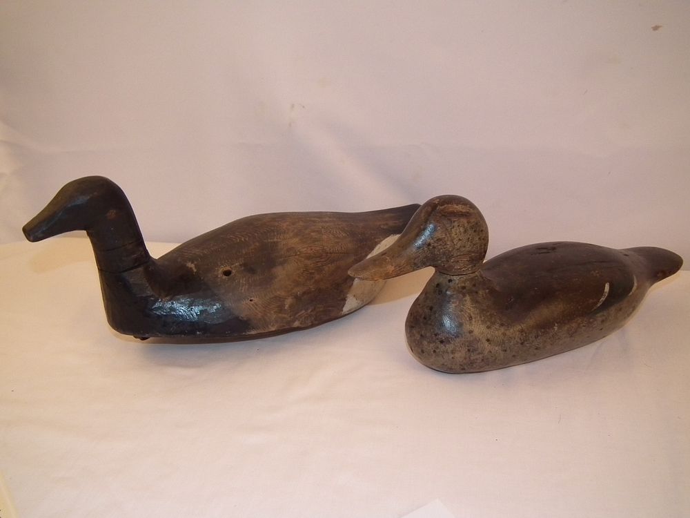 Appraisal: OLD DECOYS Lot of old carved wood decoys - in