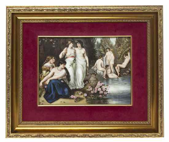 Appraisal: A Berlin K P M Porcelain Plaque depicting maidens bathing