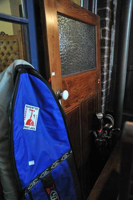 Appraisal: AN EARLY CEDAR DOOR WITH GLASS INSET