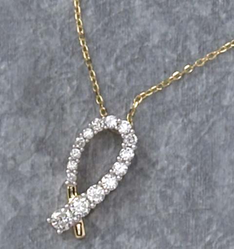 Appraisal: DIAMOND JOURNEY PENDANT k yellow gold journey style pendant set