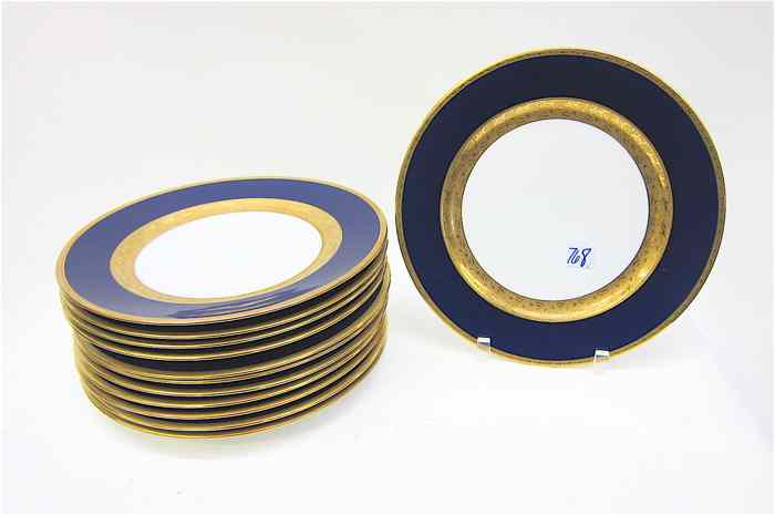 Appraisal: SET OF TWELVE ROSENTHAL FINE CHINA DINNER PLATES with gold