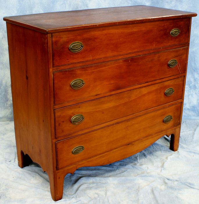 Appraisal: Pine New England lift lid blanket chest false drawers over