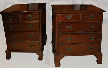 Appraisal: Pair of George III Style Mahogany Miniature Chests Estimate nbsp