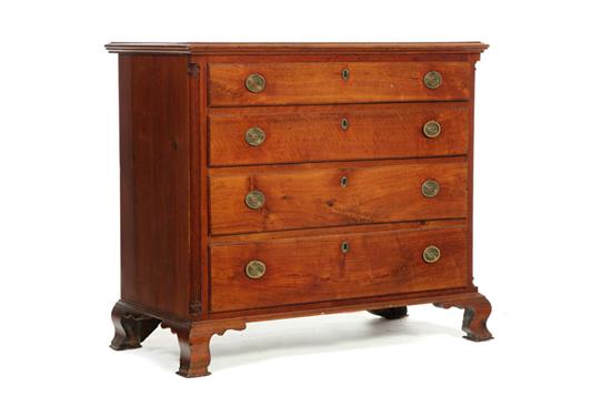 Appraisal: CHIPPENDALE CHEST OF DRAWERS Pennsylvania th century walnut with some