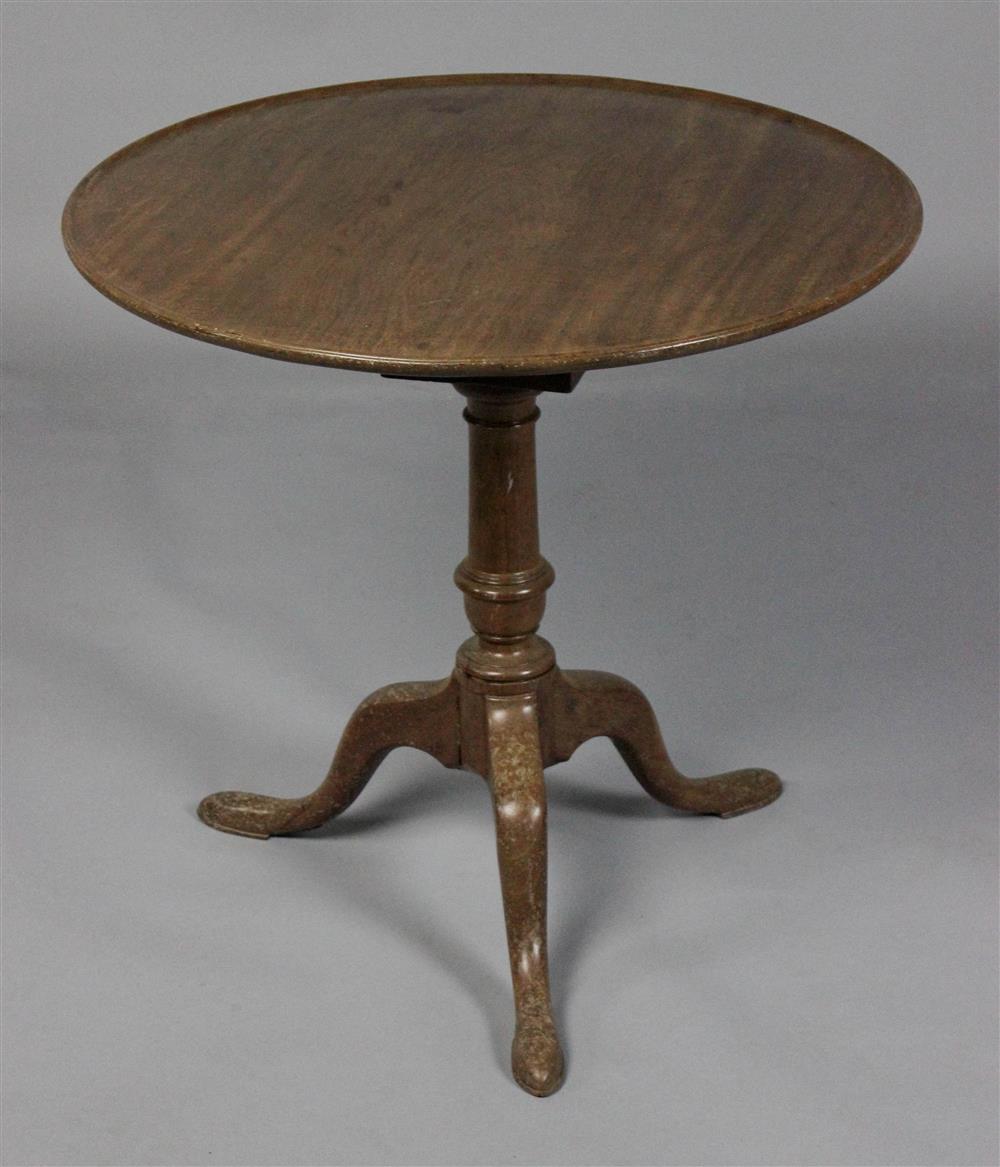 Appraisal: QUEEN ANNE MAHOGANY TILT TOP TEA TABLE TH CENTURY with