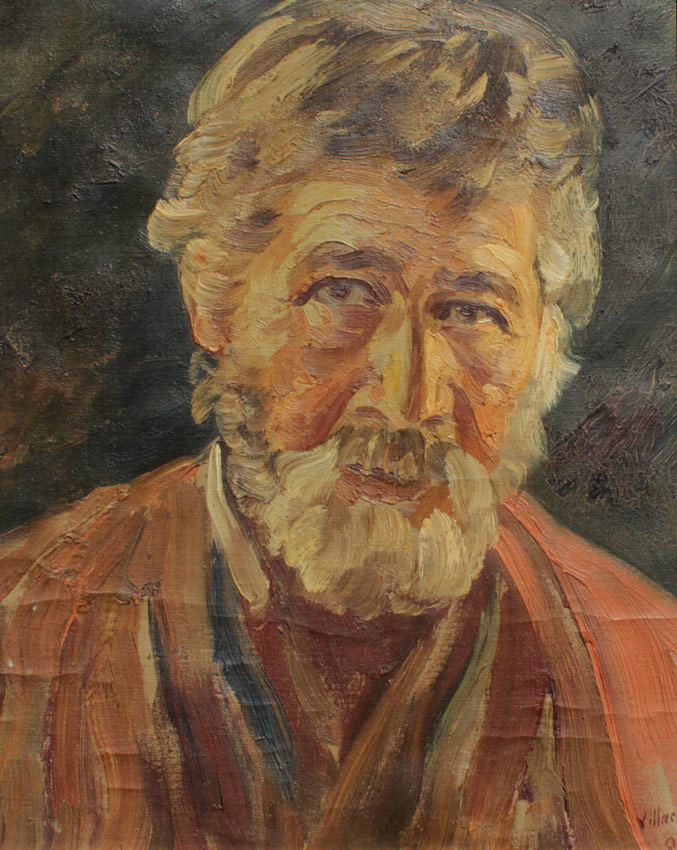 Appraisal: VILLACRES Cesar A Ecuador - Bearded Man Self Portrait Oil