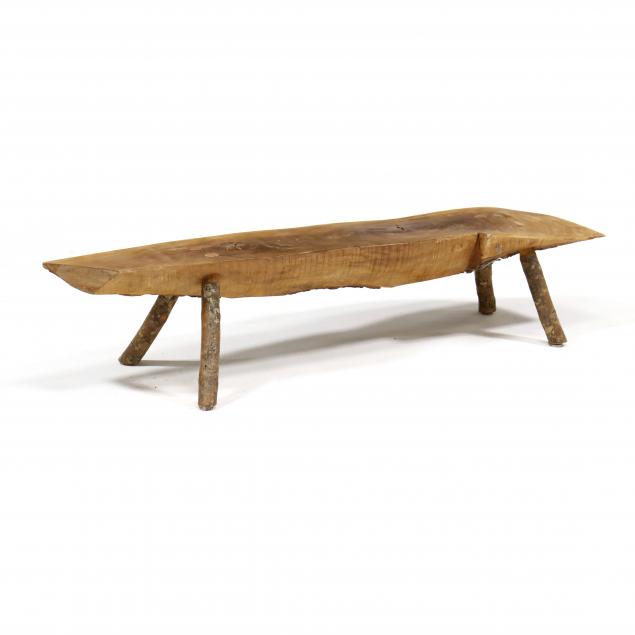 Appraisal: CHERRY PLANK LOW TABLE Second half th century single board