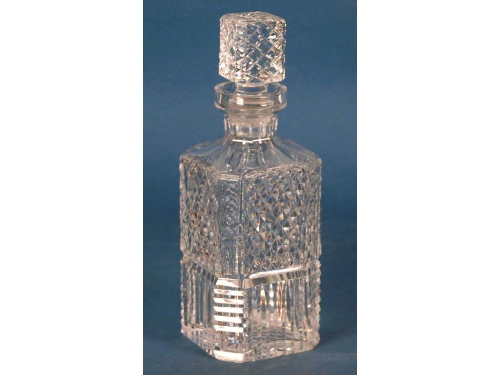 Appraisal: WATERFORD CUT GLASS SQUARE DECANTER AND STOPPER cm high stencilled