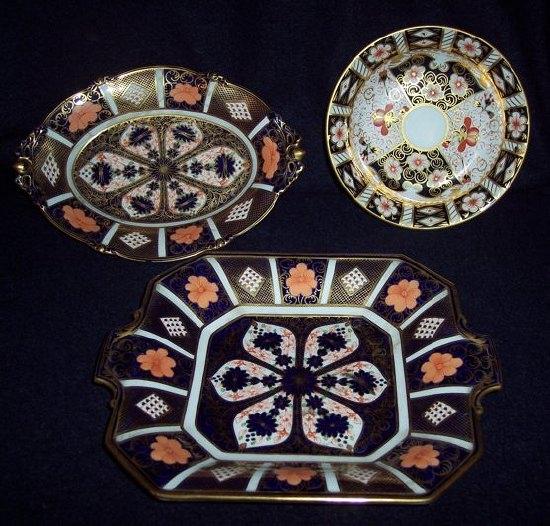 Appraisal: A Royal Crown Derby Imari pattern square two-handled dish cm