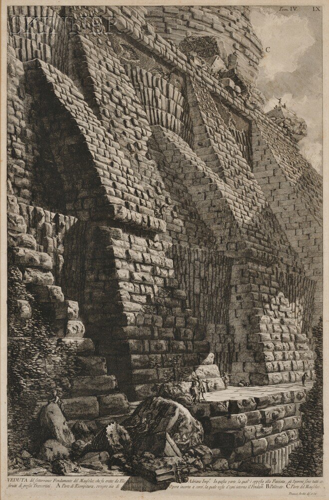 Appraisal: Giovanni Battista Piranesi Italian - Veduta del Sotterraneo Fondamento del