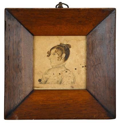 Appraisal: American School th centuryminiature portrait of a lady