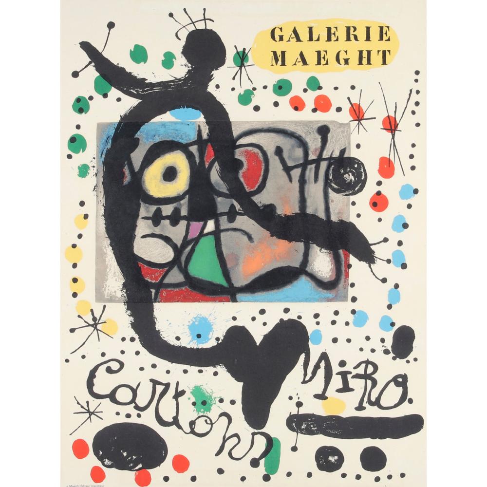 Appraisal: JOAN MIRO GALERIE MAEGHT CARTONS COLOR LITHOGRAPH EXHIBITION POSTER CA