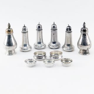 Appraisal: Eleven Sterling Silver Salt or Pepper Shakers and Open Salts