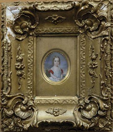 Appraisal: English Miniature Portrait of a Child Watercolor on ivory portrait