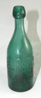 Appraisal: Soda round emerald green bottle Soda- round emerald green 'Hinkson