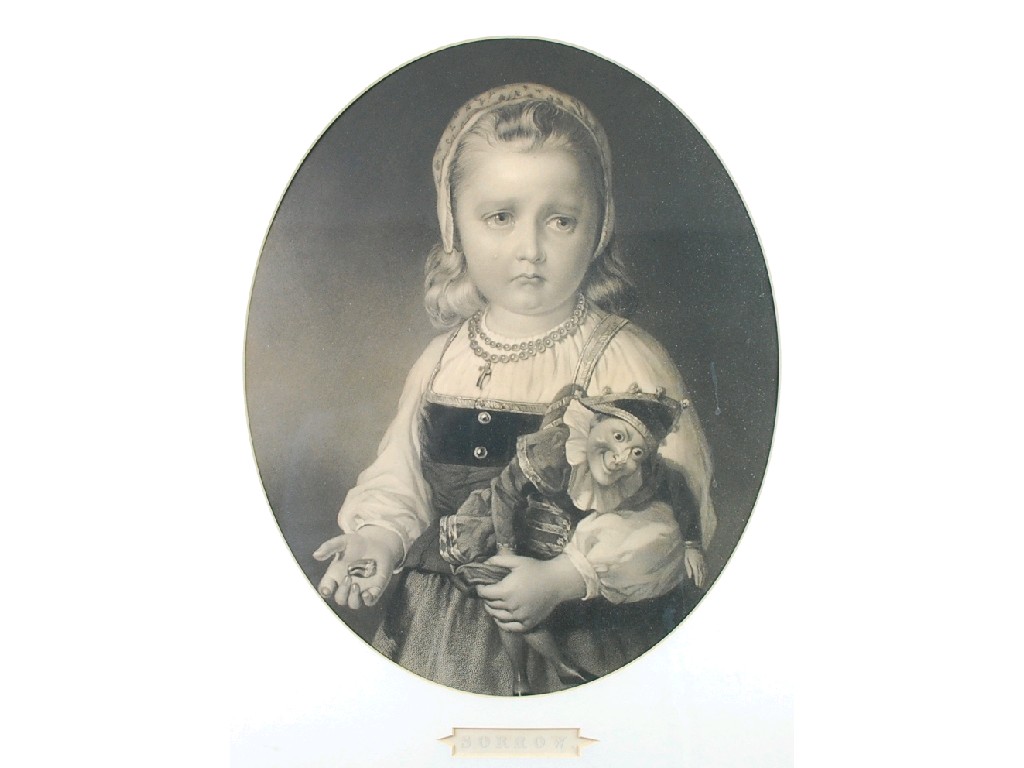 Appraisal: UNATTRIBUTED PAIR OF VICTORIAN OVAL STEEL PLATE ENGRAVINGS 'Joy and