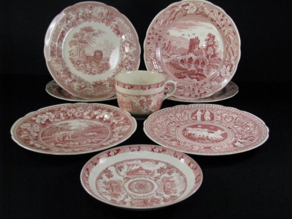 Appraisal: Six Spode plates mulberry theme archive collection plates Greek Castle