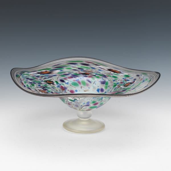 Appraisal: LARGE MURANO ART GLASS MILLEFIORI CENTERPIECE FOOTED BOWL x Art