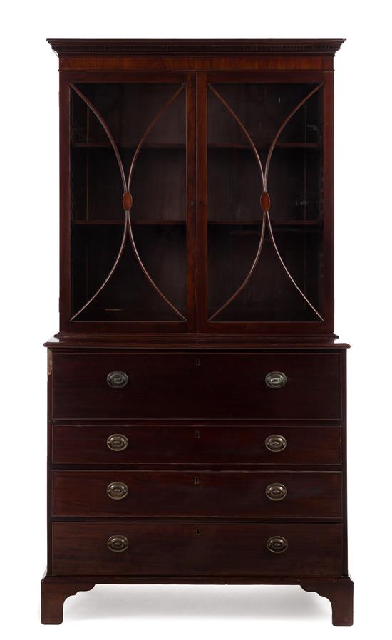 Appraisal: Sale Lot A George III Mahogany Secretary Bookcase circa in