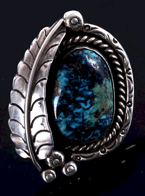 Appraisal: Navajo Lone Mountain Turquoise Silver Ring Included in this lot