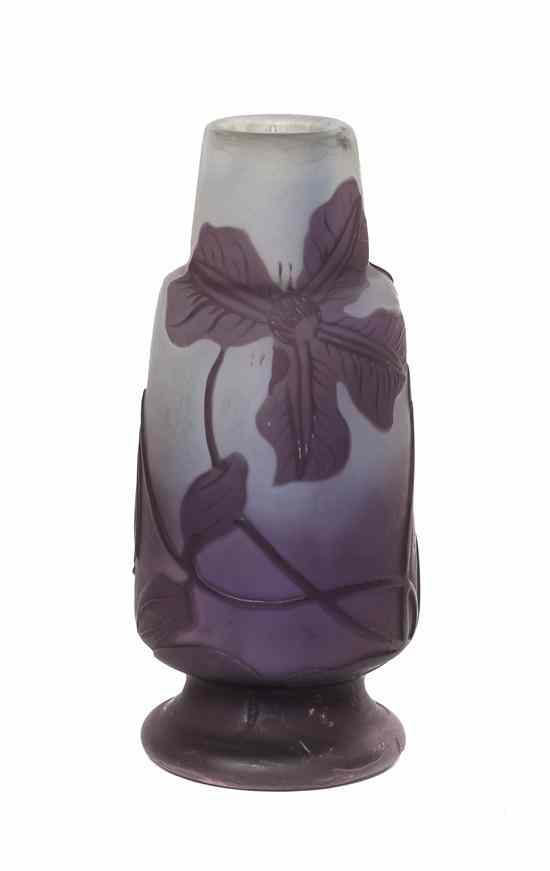 Appraisal: A Galle Cameo Glass Miniature Vase of bottle form decorated