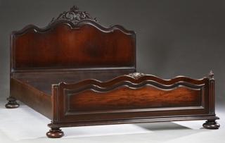 Appraisal: French Louis XV Style Carved Mahogany Queen Size B French