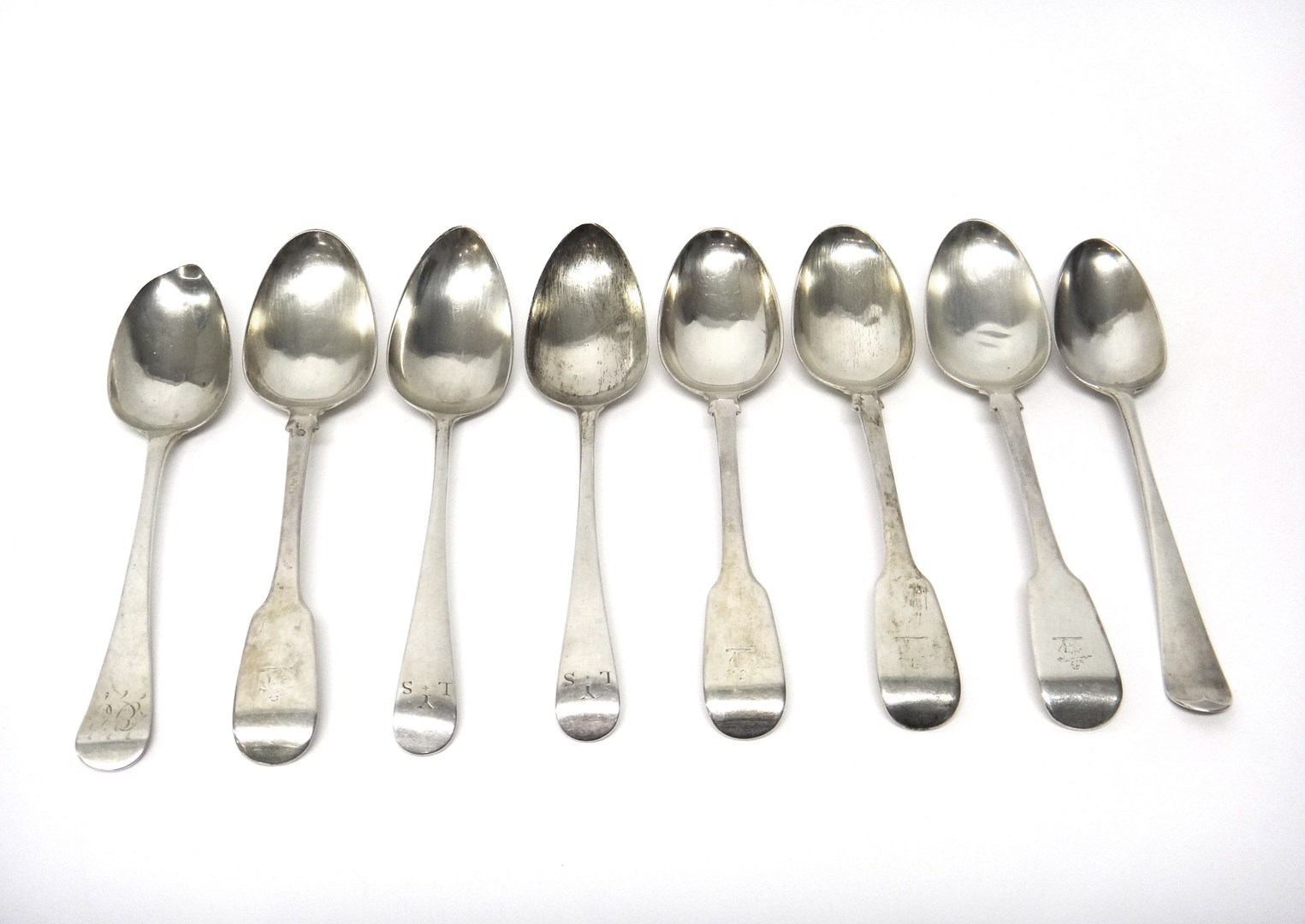 Appraisal: Silver table flatware comprising four fiddle pattern tablespoons London a