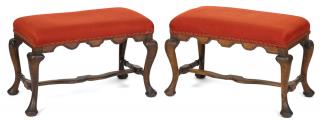 Appraisal: Pair of Continental Queen Anne beech and pine stools ca