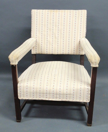 Appraisal: Mahogany open armchair h x w x d seat h