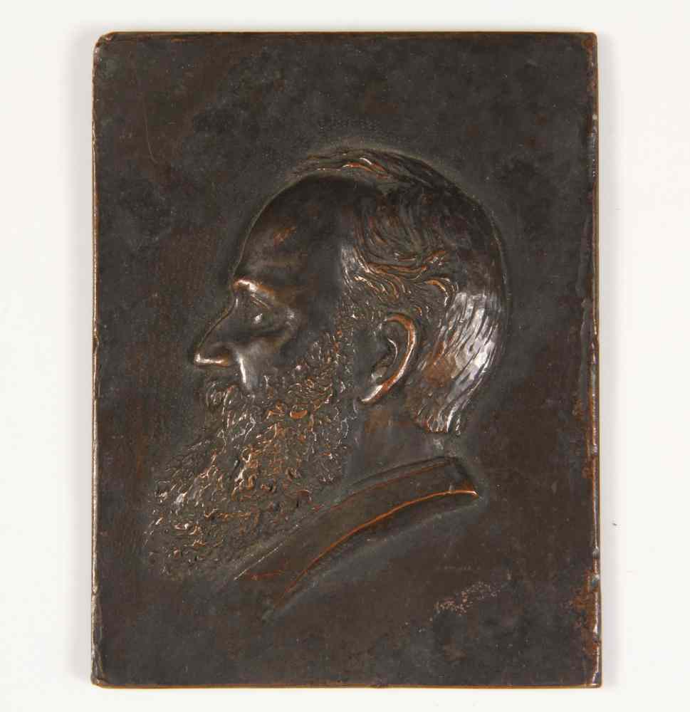 Appraisal: PORTRAIT PLAQUE- by Adalbert J Volck - profile of a