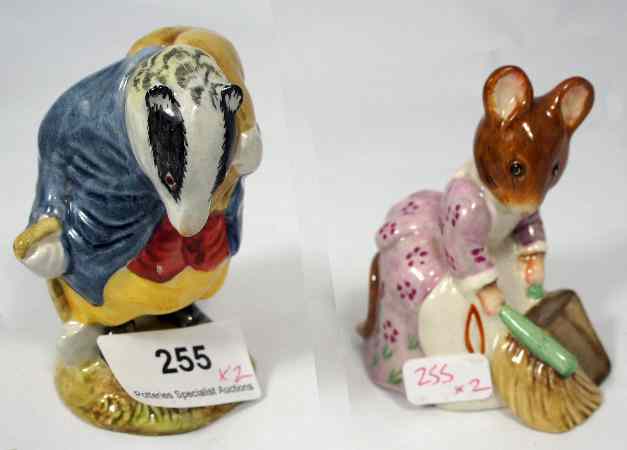 Appraisal: Beswick Beatrix Potter Figures Tommy Brock and Hunca Munca Sweeping